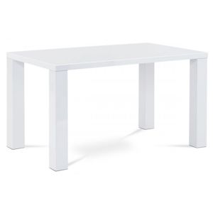 AUTRONIC AT-3007 WT jedálenský stôl 135x80x76cm, vysoký lesk biely